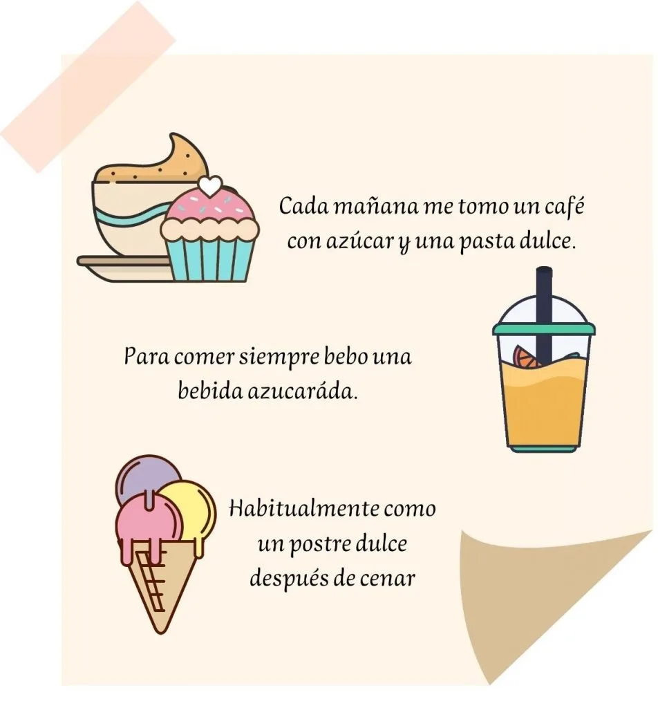 Cada manana me tomo un cafe con azucar una pasta dulce 1