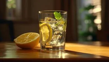 Fresh lemonade on wooden table quenching summer thirst generated by ai free photo